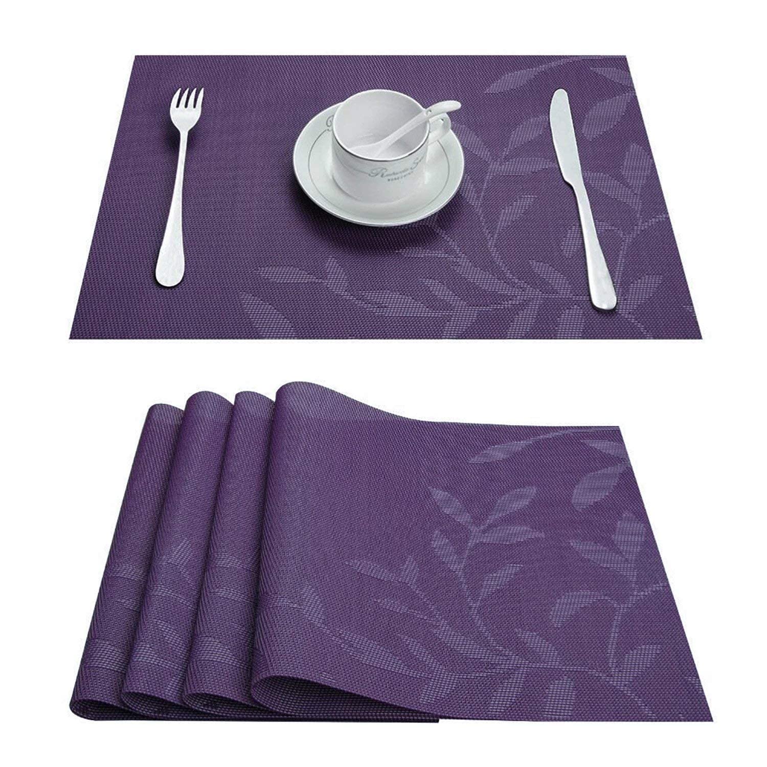[Set Of 6] Violet Colour Dining Table Placemats