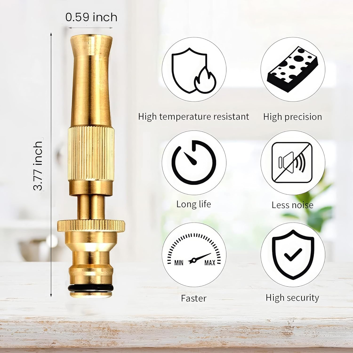 [Pack Of 2] High Pressure Brass Water Spray Nozzle