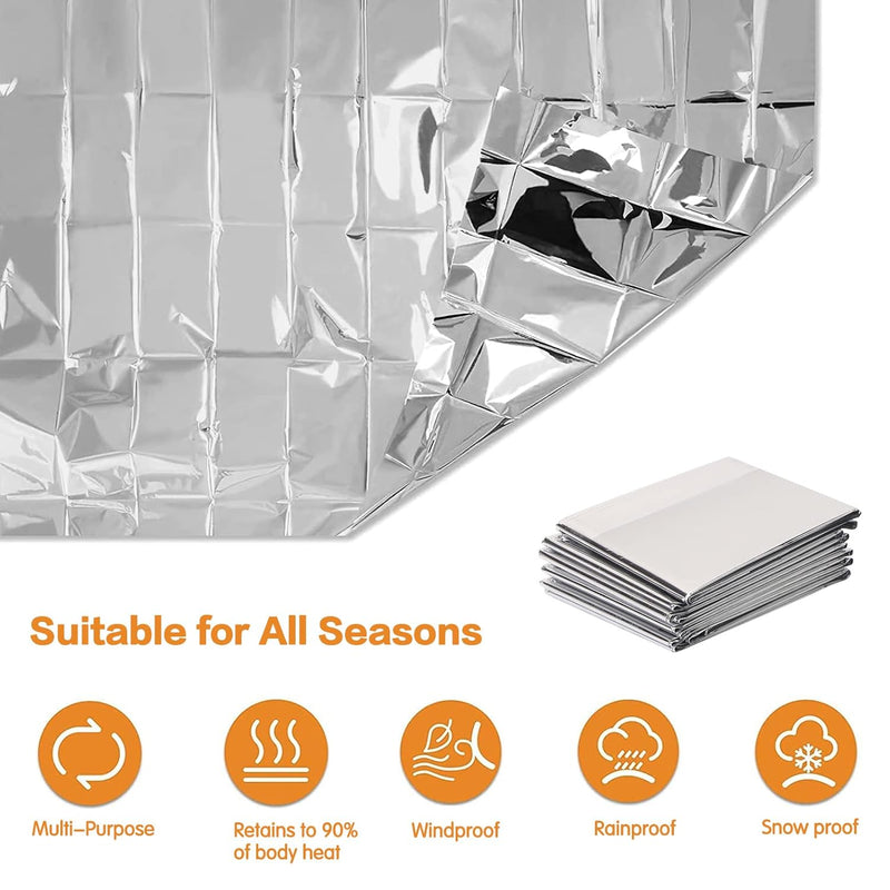 [Set Of 2] Reusable Emergency Mylar Thermal Blankets