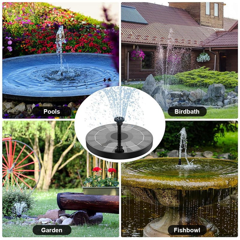 Solar Powered Bird Bath Water Fountain