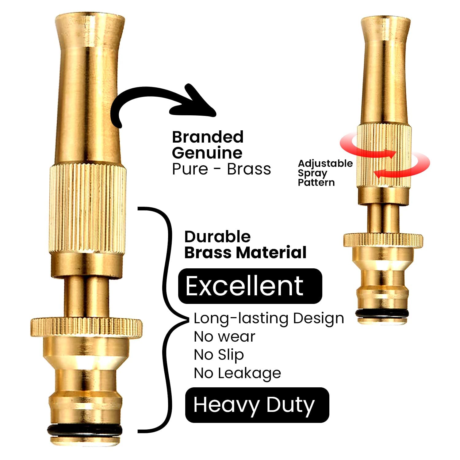 [Pack Of 2] High Pressure Brass Water Spray Nozzle