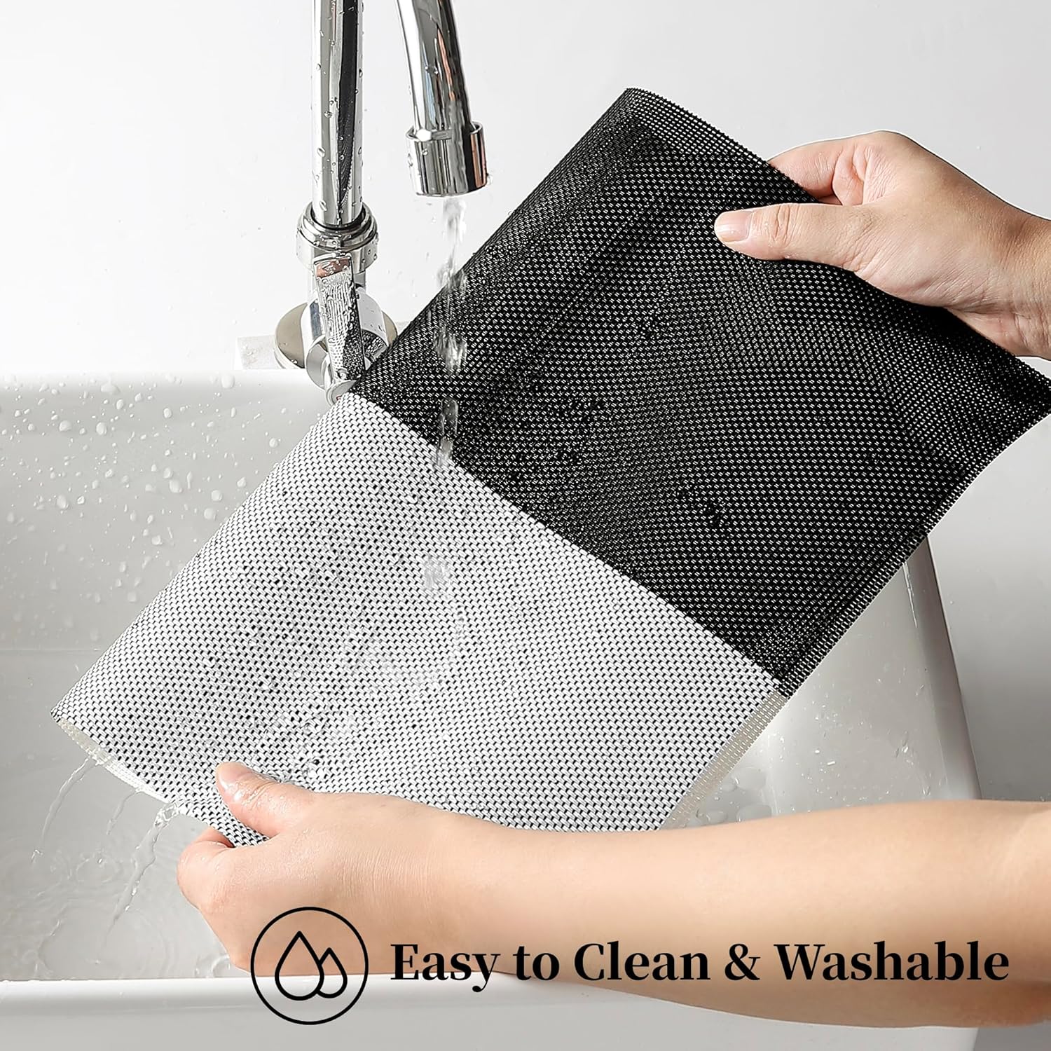 [Set Of 6] Black & White Dining Table Placemats