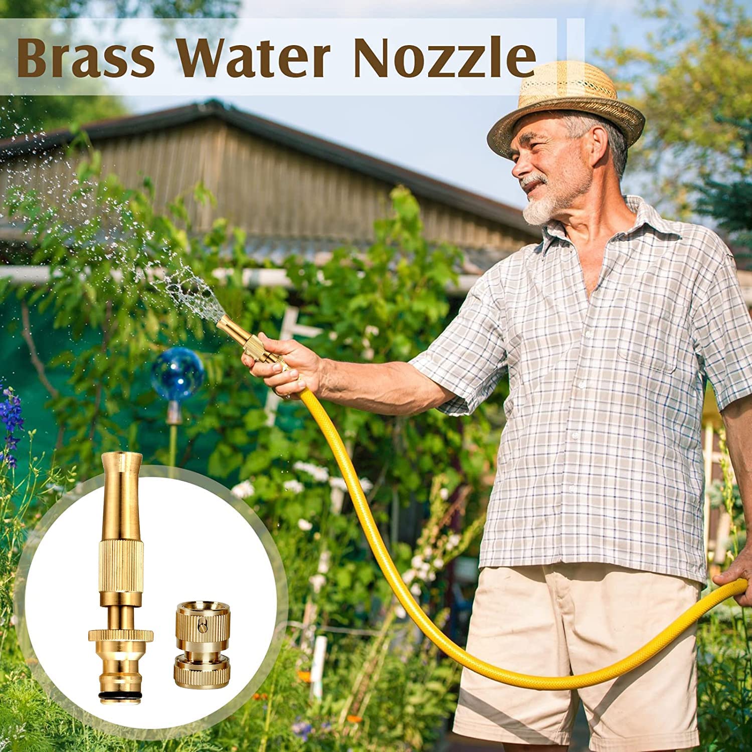 [Pack Of 2] High Pressure Brass Water Spray Nozzle