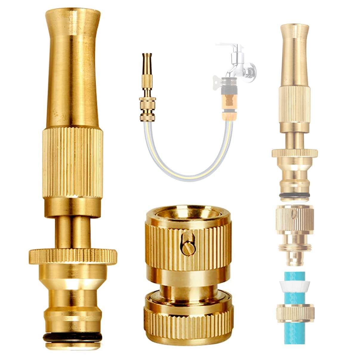 [Pack Of 2] High Pressure Brass Water Spray Nozzle