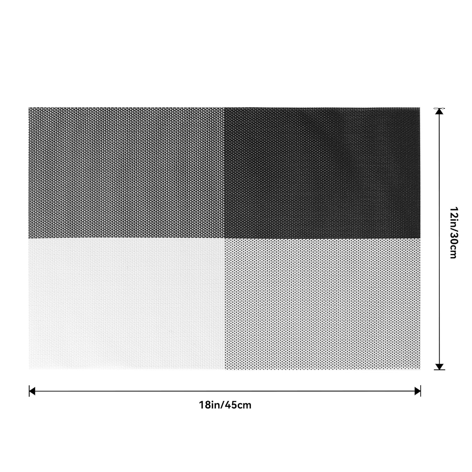 [Set Of 6] Black & White Dining Table Placemats