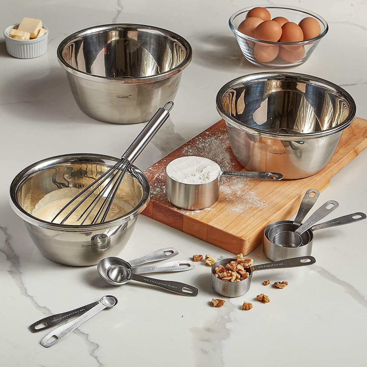 [Pack Of 8] Stainless Steel Measuring Cup & Spoon