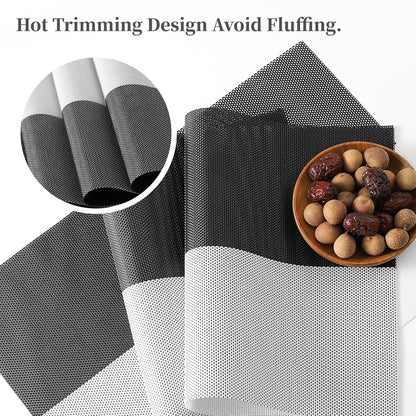 [Set Of 6] Black & White Dining Table Placemats