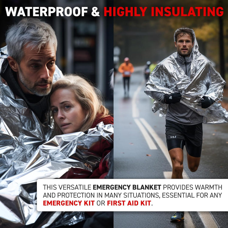 [Set Of 2] Reusable Emergency Mylar Thermal Blankets