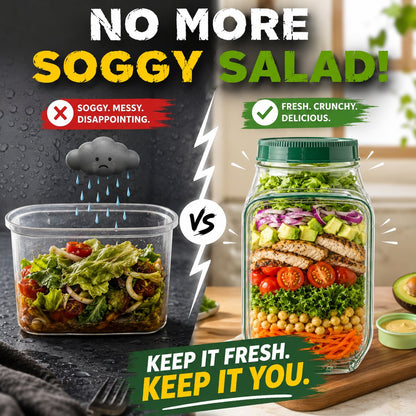 Leak-Proof Salad Jar Container (Fresh Salad Everytime)
