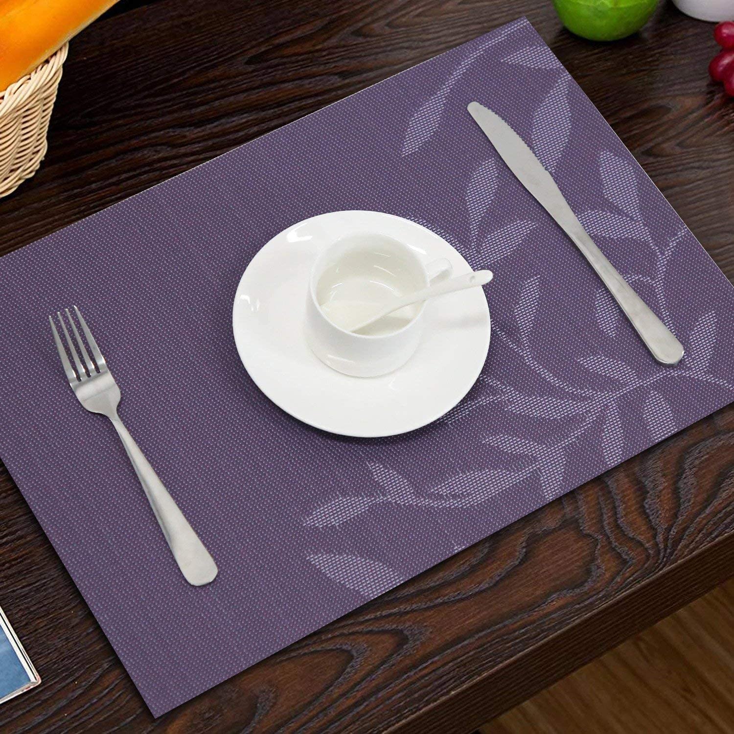 [Set Of 6] Violet Colour Dining Table Placemats