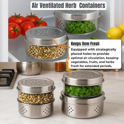 Stainless Steel Ventilated Vegetable Container [Large]