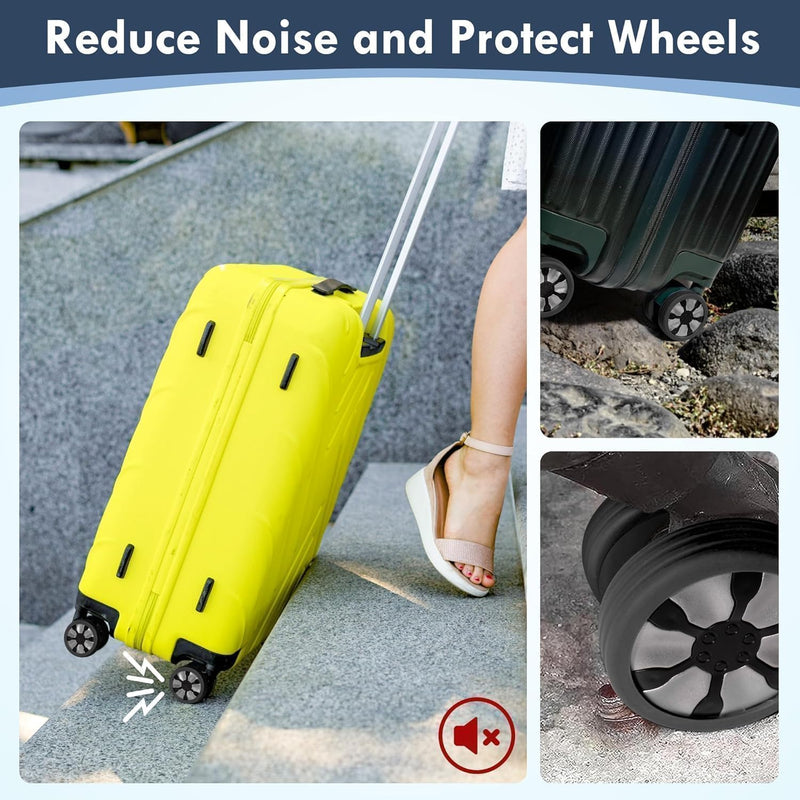 [16 PCS SET] Silicone Suitcase Wheel Cover Protectors