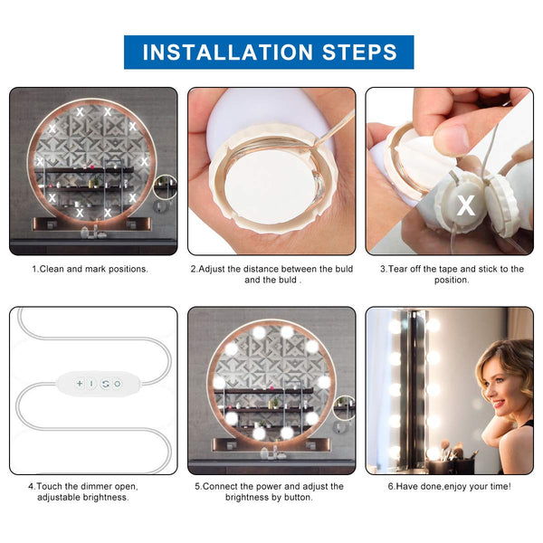 [10 Bulbs Set] Makeup Vanity LED Mirror Lights