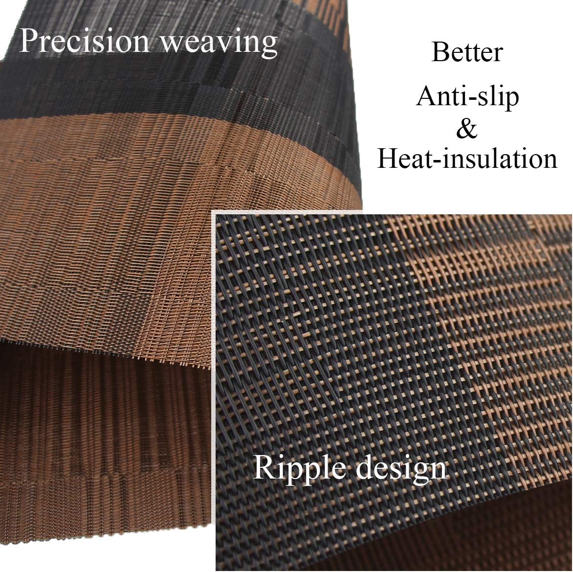 [Set Of 6] Coffee Brown Dining Table Placemats