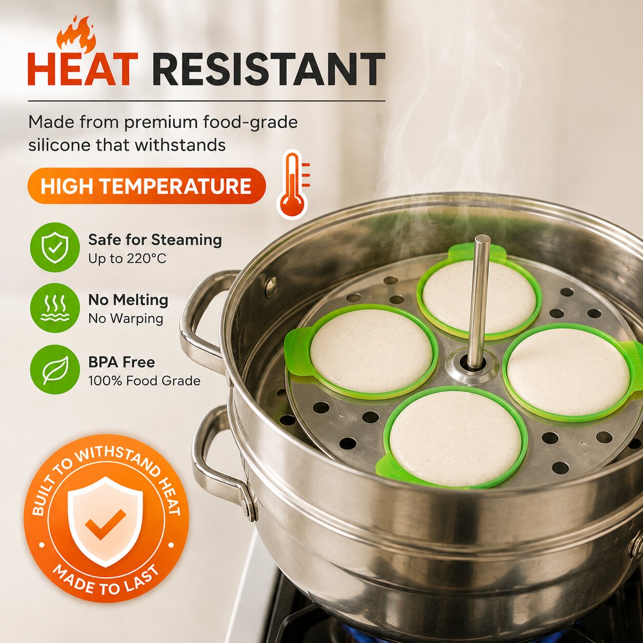 (Pack Of 12) Silicone Idli Making Mould Heat Resistant