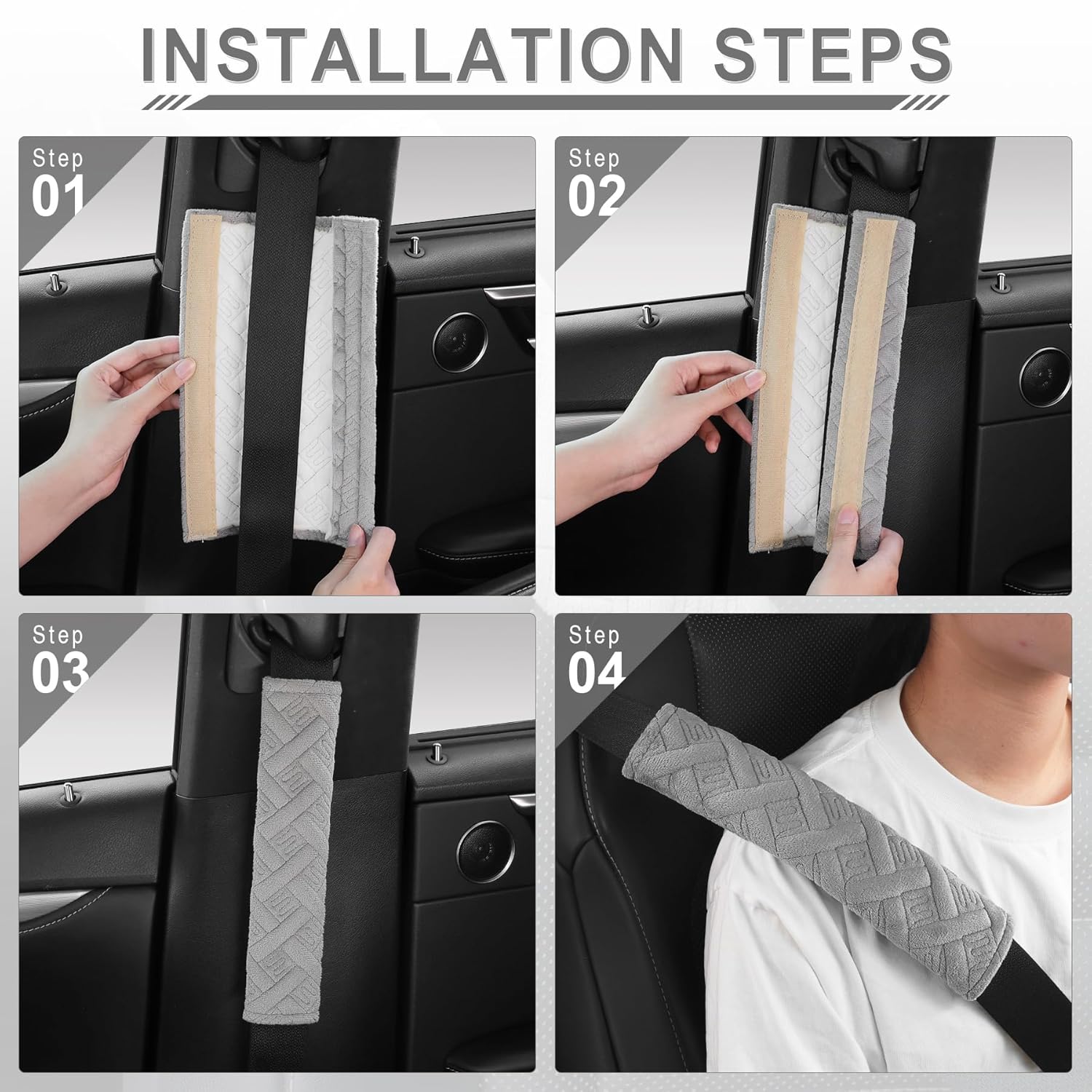 [Pack Of 4] Car Seat Belt Cover Straps