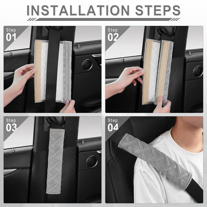 [Pack Of 4] Car Seat Belt Cover Straps