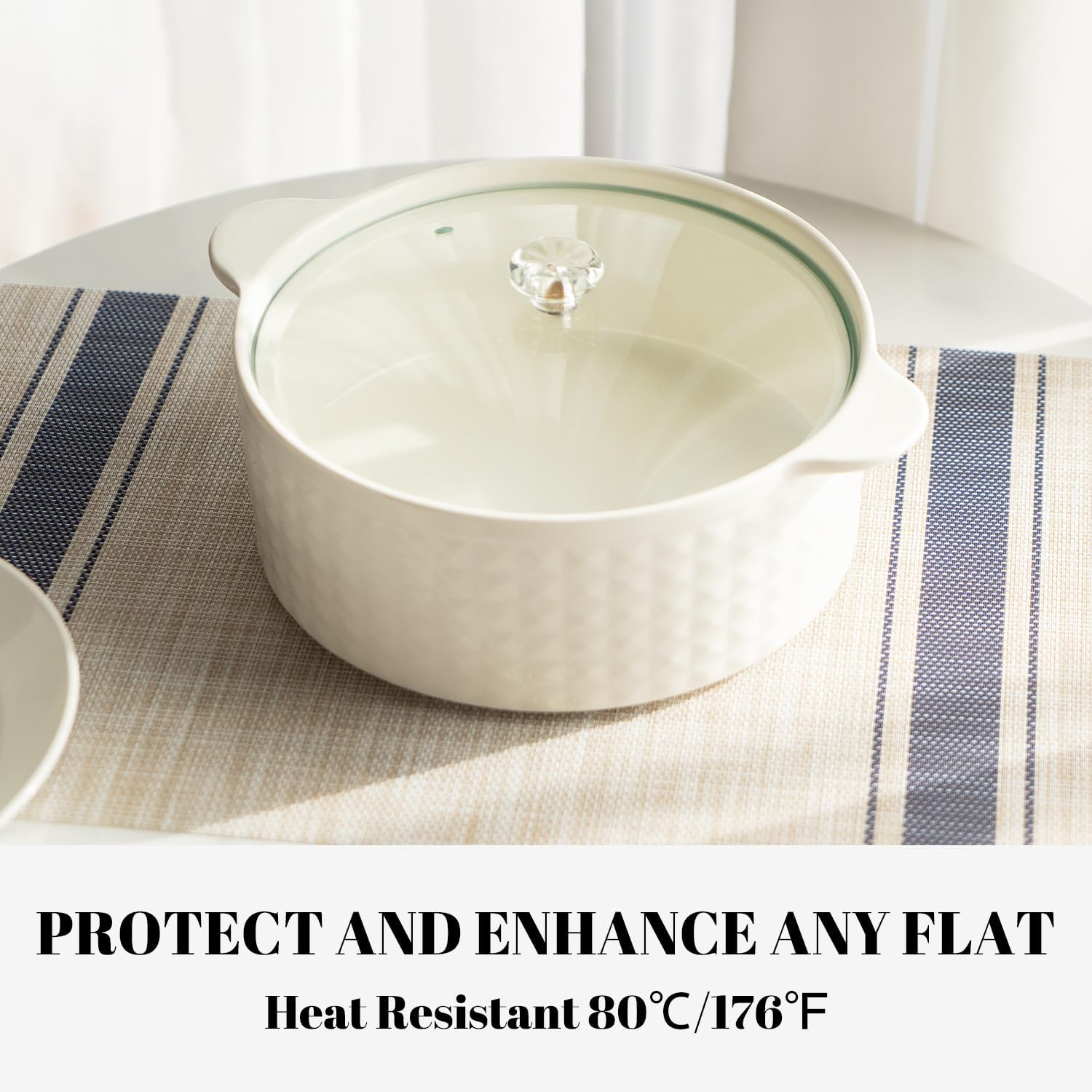 [Set Of 6] Khaki Blue Dining Table Placemats