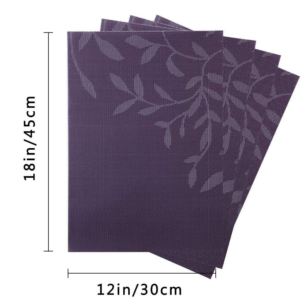 [Set Of 6] Violet Colour Dining Table Placemats