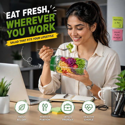 Leak-Proof Salad Jar Container (Fresh Salad Everytime)