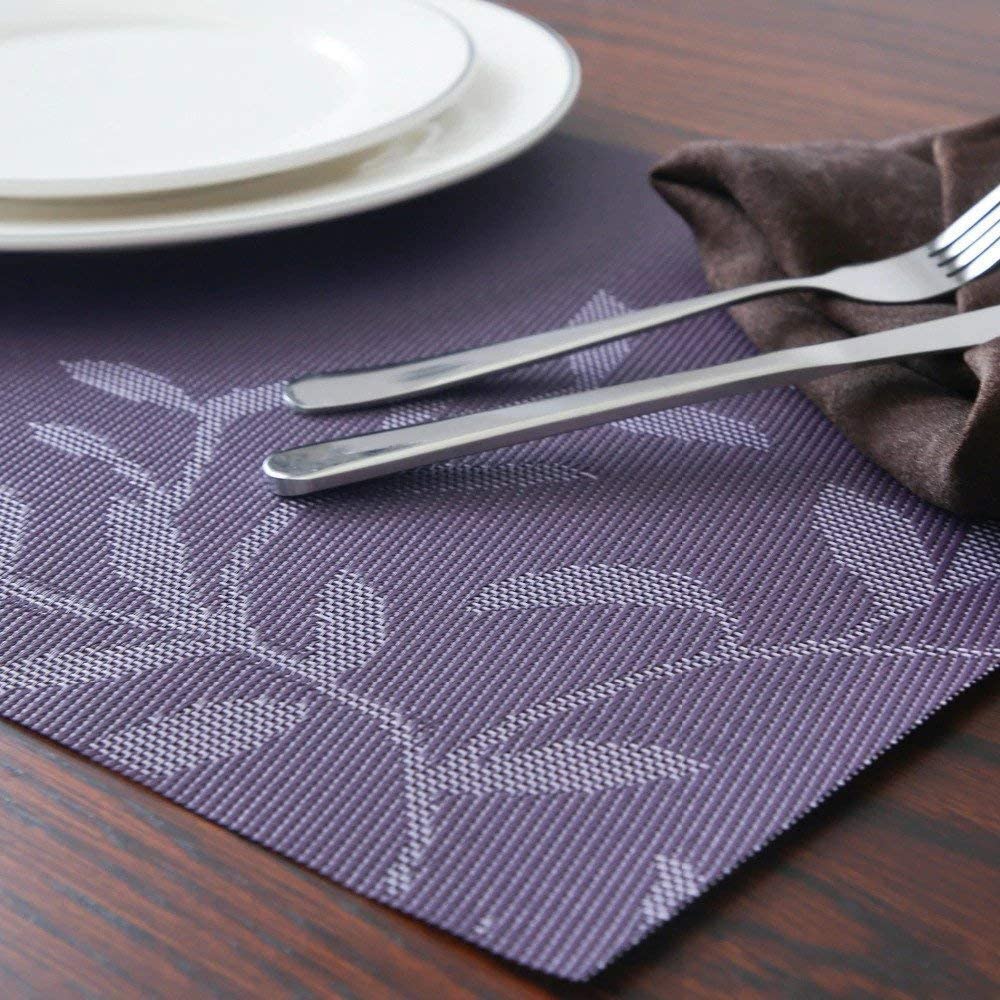 [Set Of 6] Violet Colour Dining Table Placemats