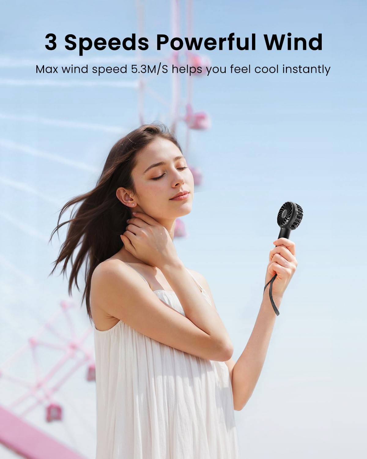 Rechargeable Mini Hand Fan (3 Speed Modes)