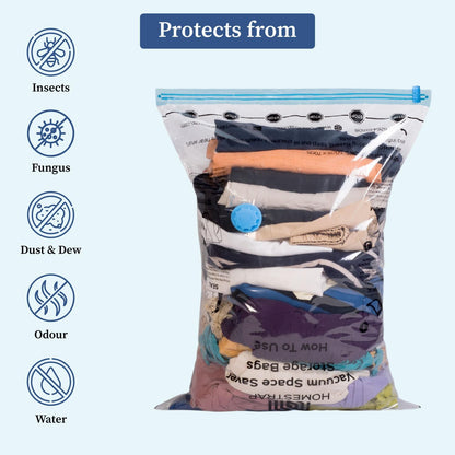 (Pack Of 5) Vacuum Storage Compression Bags With Pump