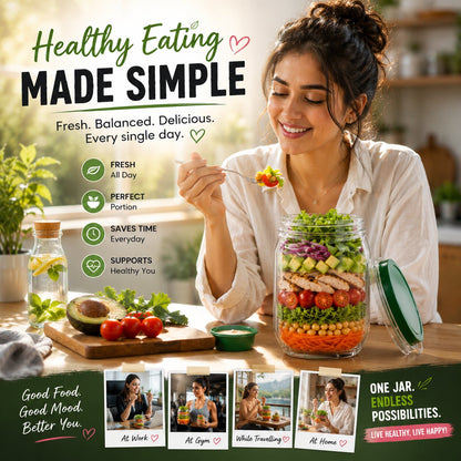 Leak-Proof Salad Jar Container (Fresh Salad Everytime)