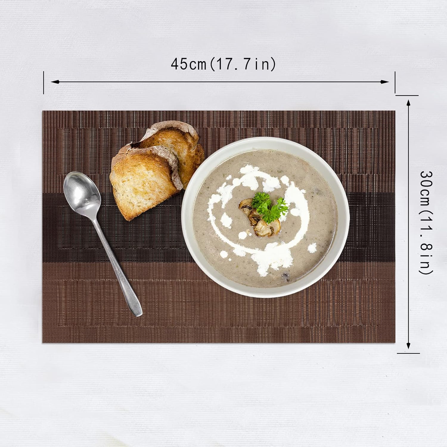 [Set Of 6] Coffee Brown Dining Table Placemats