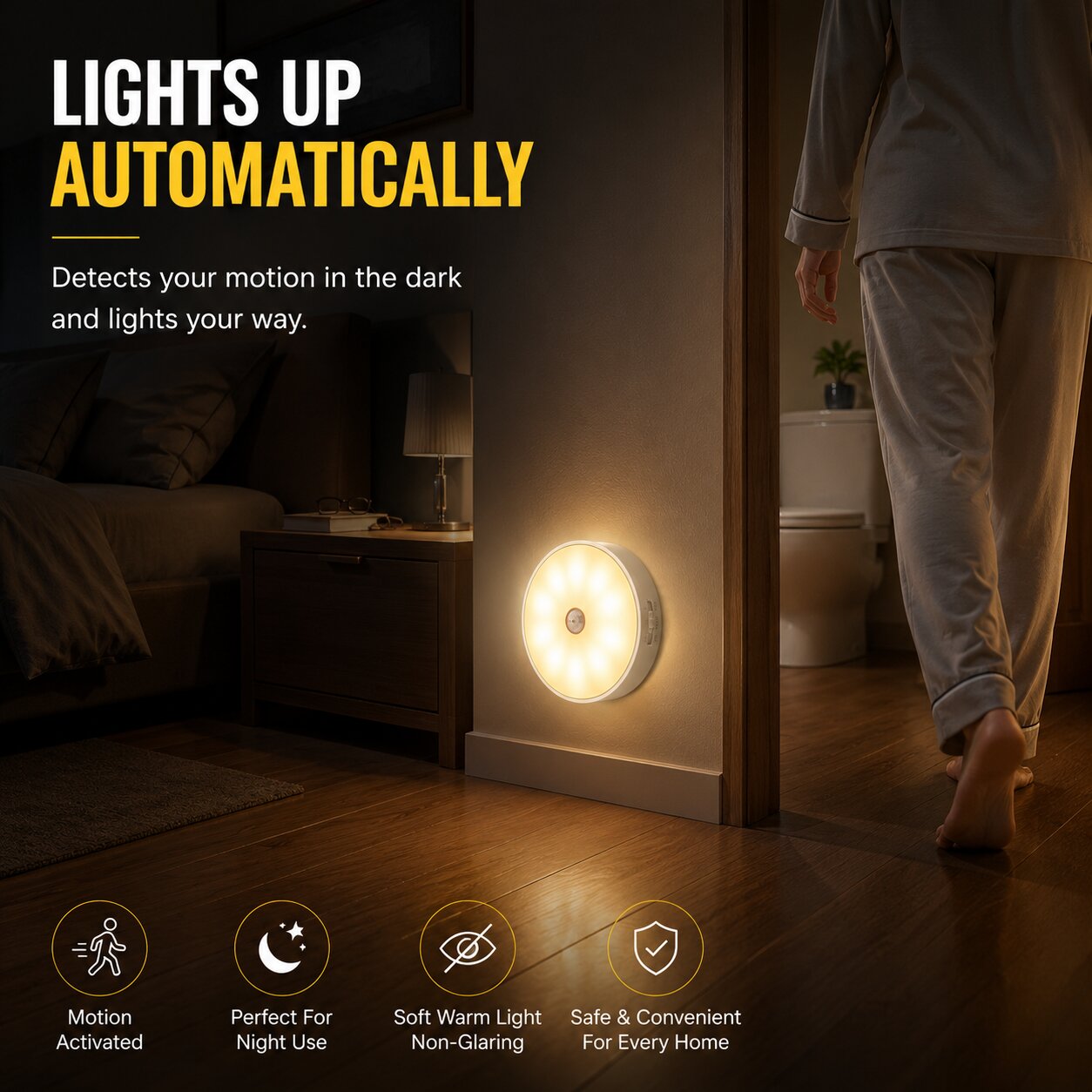 (Pack Of 4) Rechargeable Smart Motion Sensor Lights