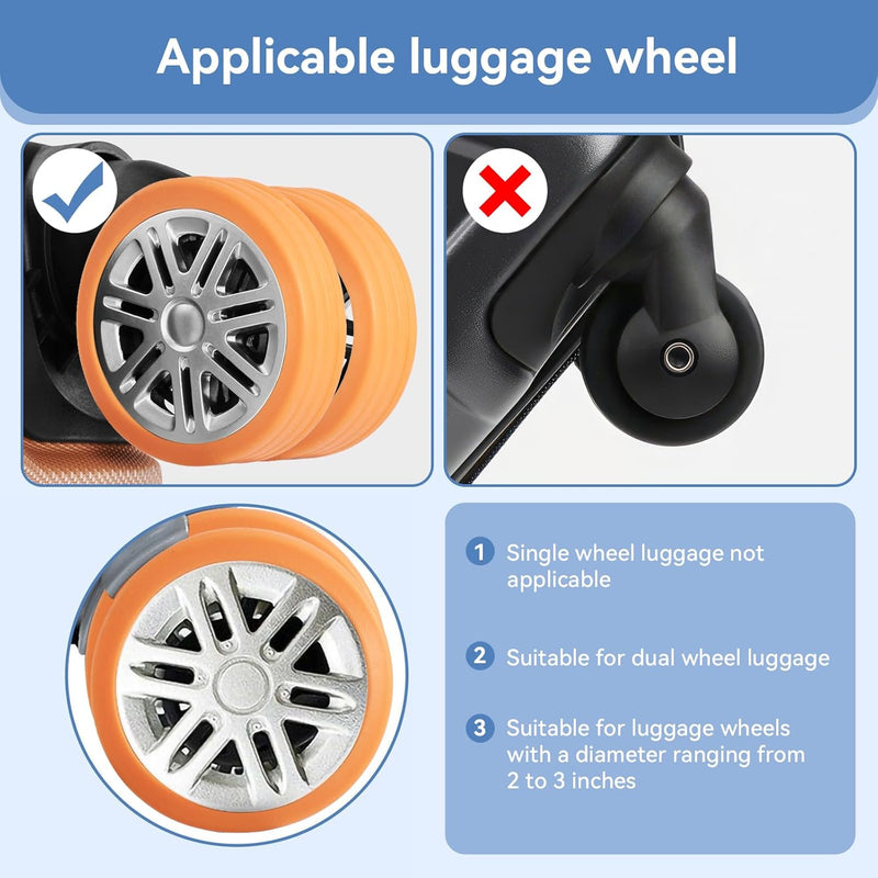 [16 PCS SET] Silicone Suitcase Wheel Cover Protectors