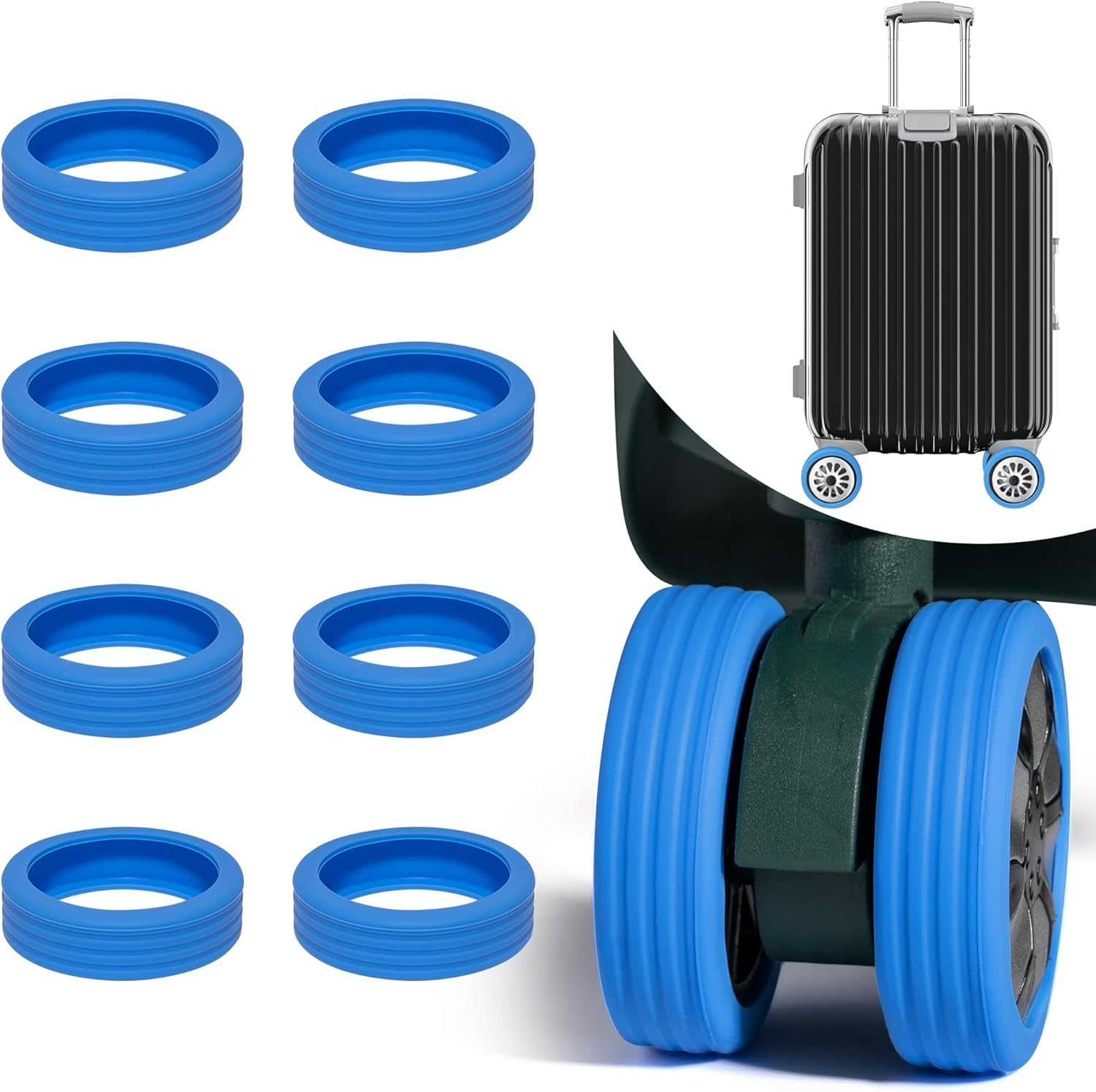 [16 PCS SET] Silicone Suitcase Wheel Cover Protectors