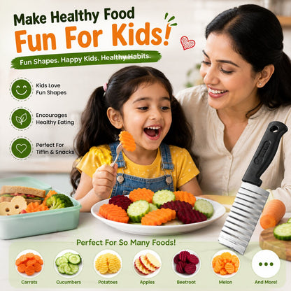 [Pack Of 2] Vegetable & Fruits Crinkle Cutting Knife (Zig Zag Shape)