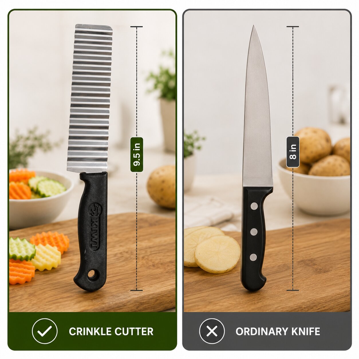 [Pack Of 2] Vegetable & Fruits Crinkle Cutting Knife (Zig Zag Shape)