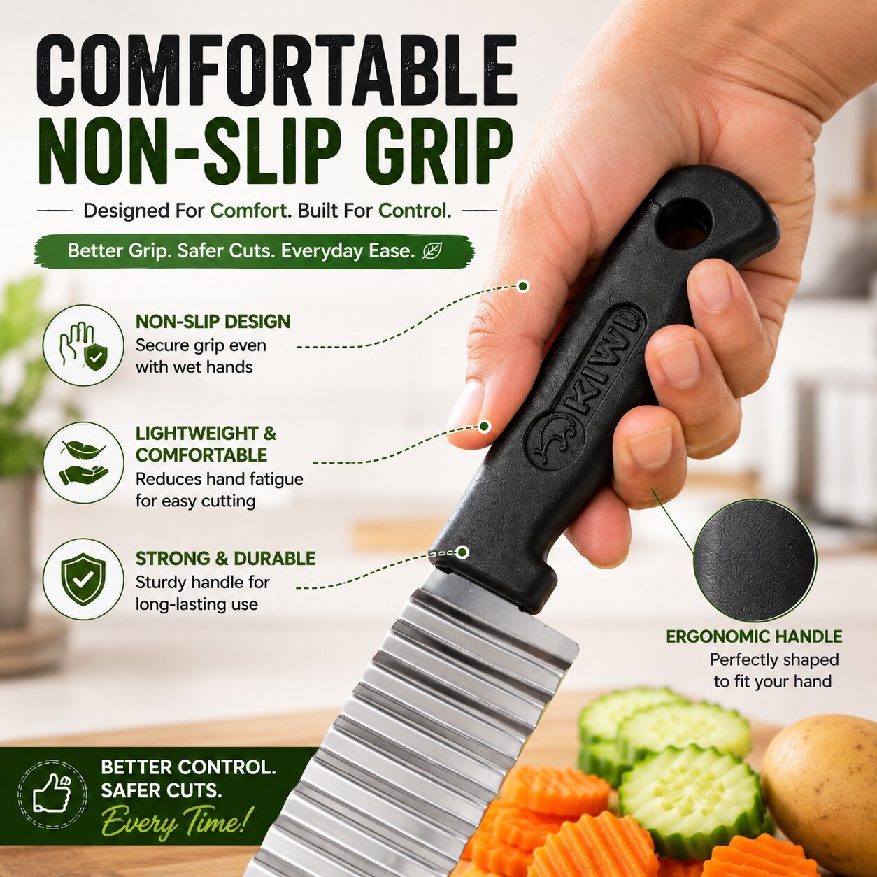 [Pack Of 2] Vegetable & Fruits Crinkle Cutting Knife (Zig Zag Shape)