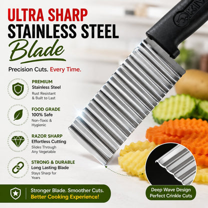 [Pack Of 2] Vegetable & Fruits Crinkle Cutting Knife (Zig Zag Shape)