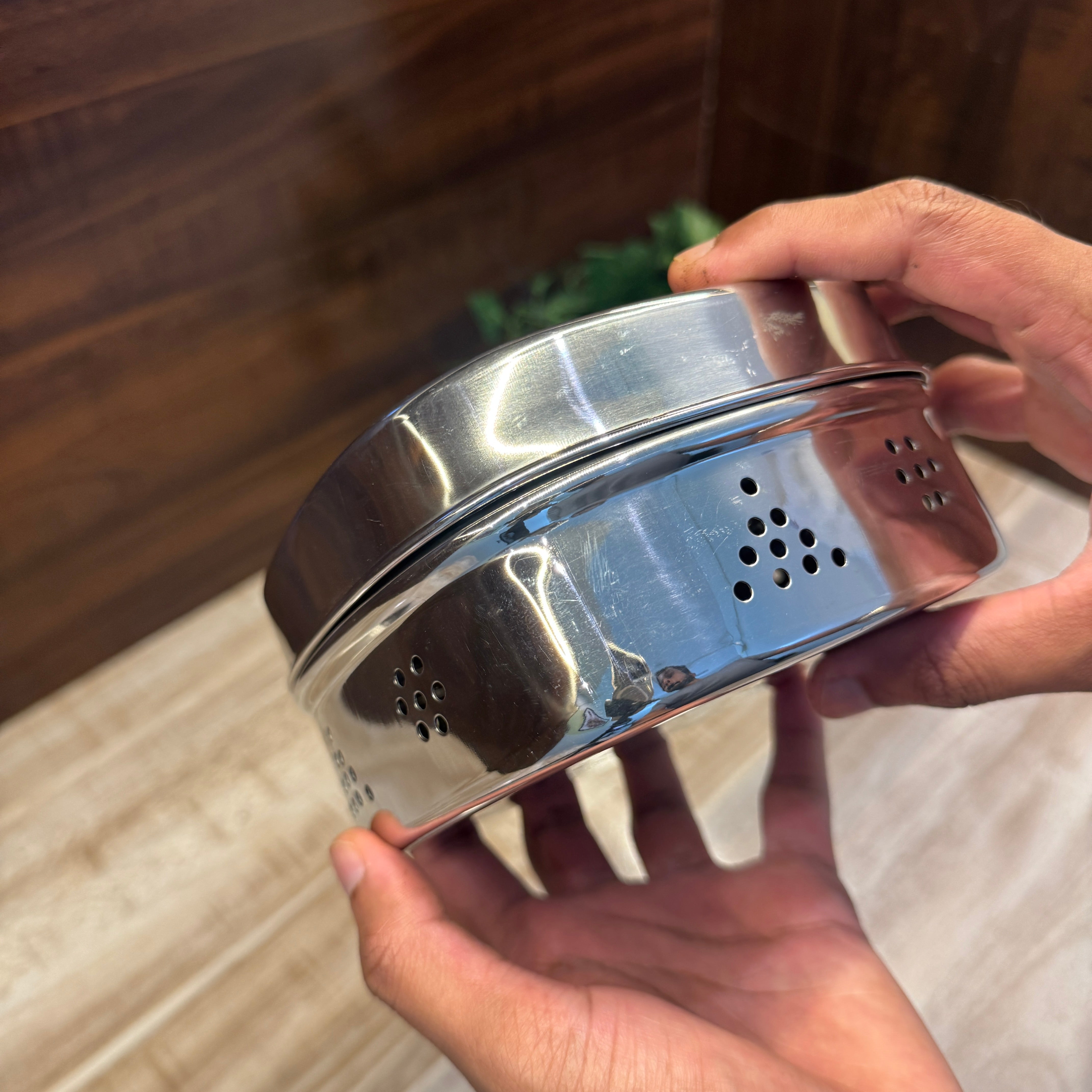 Stainless Steel Ventilated Vegetable Container [Large]