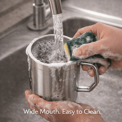 Stainless Steel Thermal Double-Wall Insulated Tea Coffee Mug With Lid (300 ML)