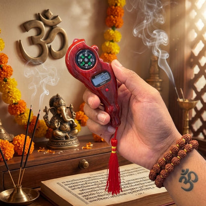 Wooden Jaap Mala Counter With Campass