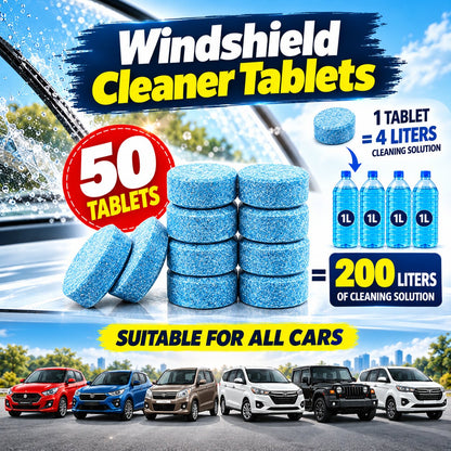 (Pack Of 50) Car Windshield Glass Wiper Concentrated Cleaning Tablets