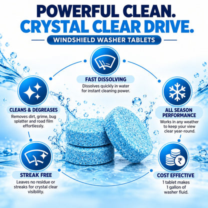 (Pack Of 50) Car Windshield Glass Wiper Concentrated Cleaning Tablets