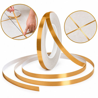 (Pack Of 2) Golden Tiles Gap Sticker Tape For Home Decor