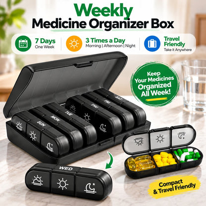 Weekly Medicine Organizer Case (Travel Friendly)