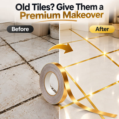 (Pack Of 2) Golden Tiles Gap Sticker Tape For Home Decor