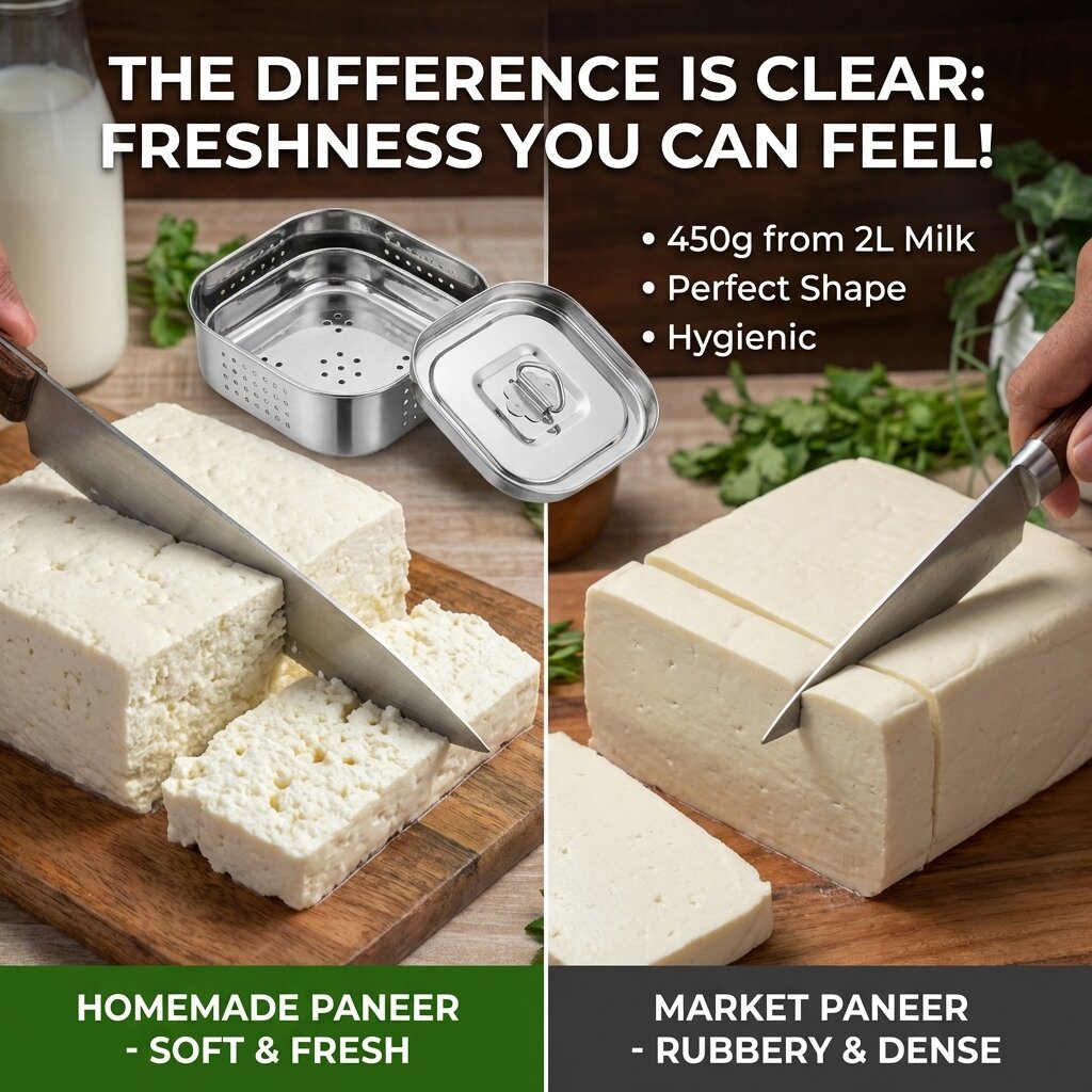 Stainless Steel Paneer Maker | 400+ Grams Home-Made Paneer
