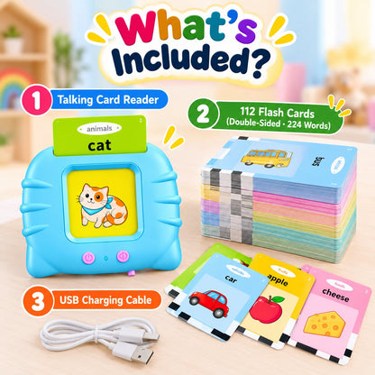(112 Cards) Talking & Learning Flash Cards For Kids