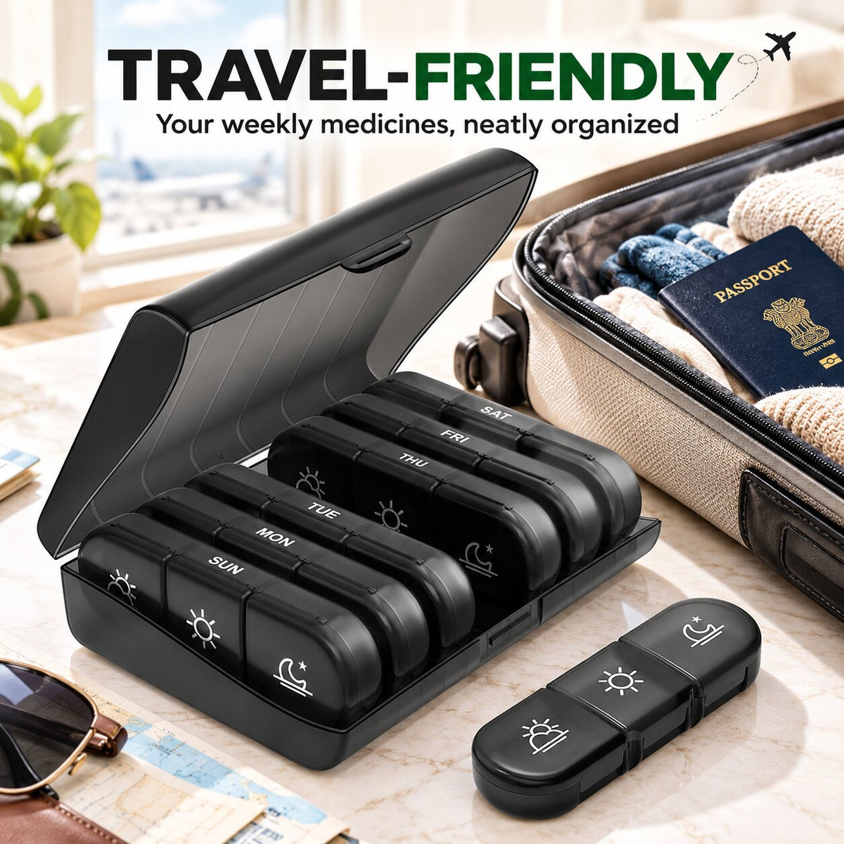 Weekly Medicine Organizer Case (Travel Friendly)