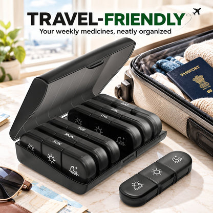 Weekly Medicine Organizer Case (Travel Friendly)