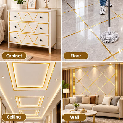 (Pack Of 2) Golden Tiles Gap Sticker Tape For Home Decor