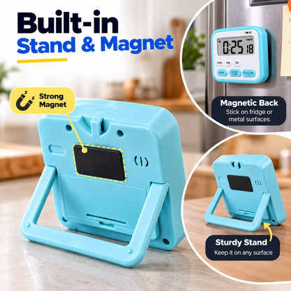 Magnetic Digital Stopwatch Timer For Kitchen, Studying & Work (With Flash & Alarm)